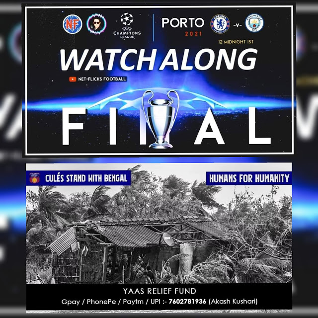 NeeL__7's tweet photo. Have pledged the entire SuperChat / Donnation amount tonight to BFB Kolkayta's Yaas' post-cyclone relief fund. 
You can tune in here - https://t.co/YTToFXVYvF and donate, or you can also donate to the number given below!

#UCLFinal #UCL #charity #relieffund #fundrasiser https://t.co/fap5PQqus2