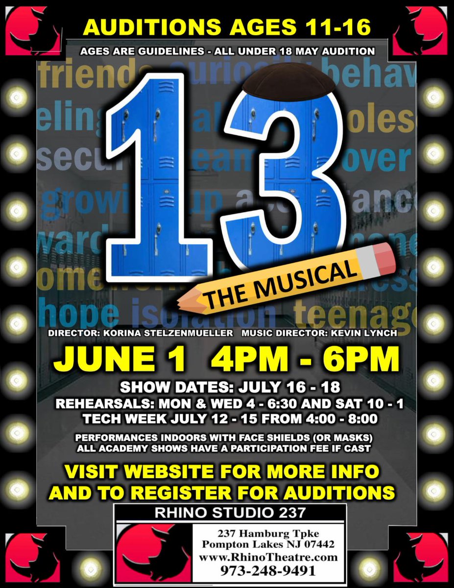 Auditions!  13 The MUSICAL! conta.cc/2RJVFG9