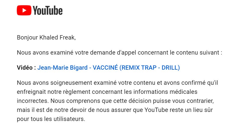 KhaledFreak's tweet photo. Merci @YTCreateurs il y même plus de place pour l'humour et la parodie !! ça me déprime https://t.co/PoAQnk9L7v