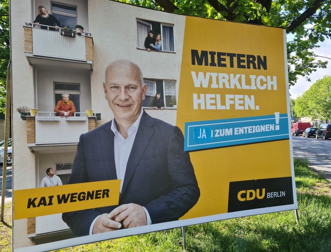 In #Berlin startet der Wahlkampf mit einem Paukenschlag. Auch die Berliner CDU und ihr Spitzenkandidat Kai Wegner fordert die Vergesellschaftung von profitorientierter Immobilienkonzernen.

#Wahlkampf #deutschewohnenenteignen #MietenstoppDe #dwenteignen