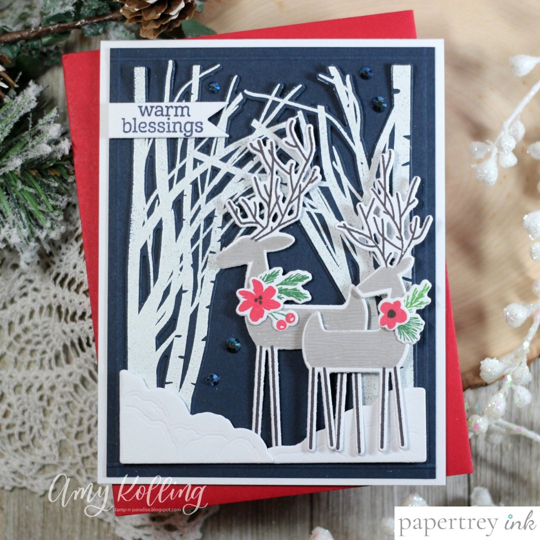 Papertreyink1's tweet photo. We know the holiday season is months away but we're already excited and planning our cards! Check out this warm and inviting winter design by Amy Kolling. We would love to see the holiday card you made that blew everyone away! #ShowUsSaturday #papertreyink #papertreyprojects https://t.co/ivDfzvgDDp