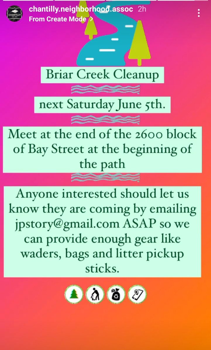 Rickwins's tweet photo. Briar Creek cleanup next Sat 10 am. 
Come by if you can! https://t.co/Eq4AYsd2Tx