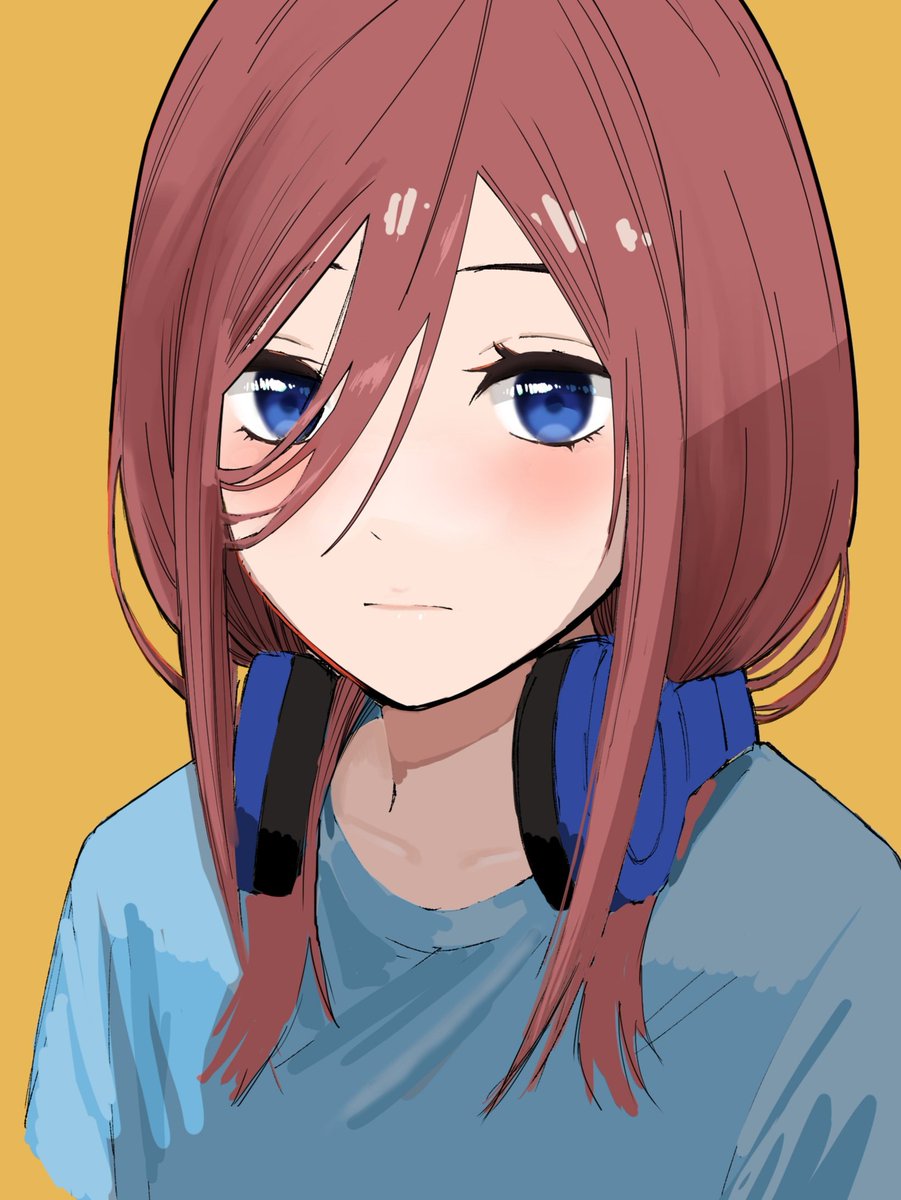 アニメ一気に観てしまったよ 中野三玖 五等分の花嫁 イラスト 明神平のイラスト