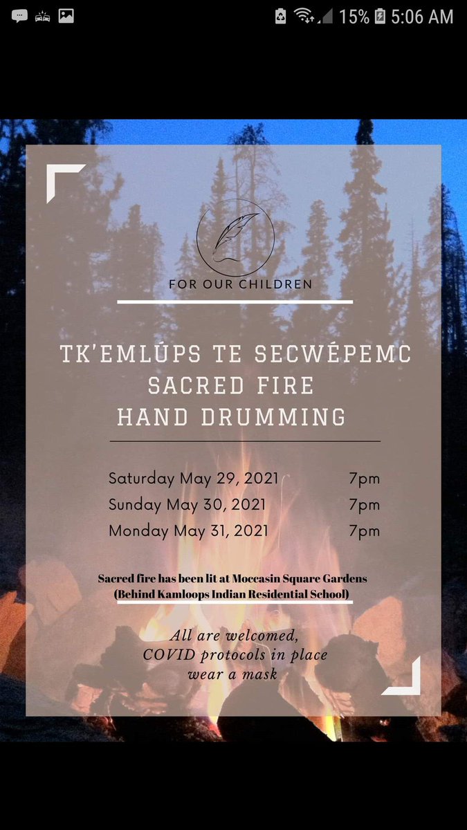 stsmamlt's tweet photo. Retweet: If people can not make it to pay respects in person due to COVID I ask that you lit 🔥 a sacred fire 🔥 in your community from COast to Coast to Coast or lit 🔥 a candle to pay your respects for the 215 spirits lost https://t.co/oUC9M8oyKa