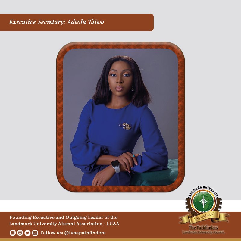 luaapathfinders's tweet photo. Executive Secretary: Adeolu Taiwo (@DeoluDeola).

Founding #Leader and Outgoing Executive of the #LandmarkUniversityAlumni Association - LUAA.

#LUAA #Pathfinders #SLICE #FoundingLeaders #OutgoingLeader 
#OutgoingExecutiveSecretary #ExecutiveSecretary #Secretary #Secretariat https://t.co/06o1dNah8U