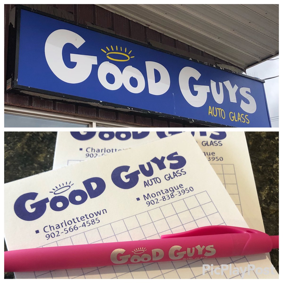Stopped in to see the #goodguys in Charlottetown today and walked away 20 minutes later with the windshield fixed.  Great customer service and drove away with a notepad and pen! #dontforgetyournotepad