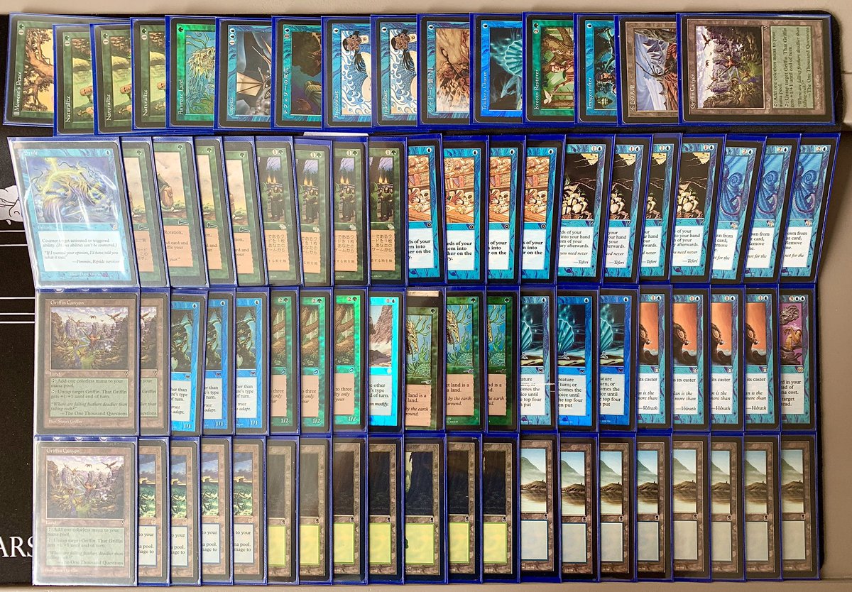 I've now played in a full year's worth of Premodern webcam monthly  tournaments. Enjoy this recap of deck photos! Jun-20 UG Griffin Canyon  Jul-20 UW Surprise Devourer Aug-20 BUG Doomsday False Cure
