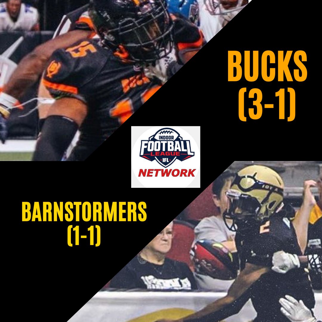TheIFLNetwork's tweet photo. The @bismarckbucks look for a signature win while the @iabarnstormers look to avoid back to back losses. https://t.co/oRFhNudoHw