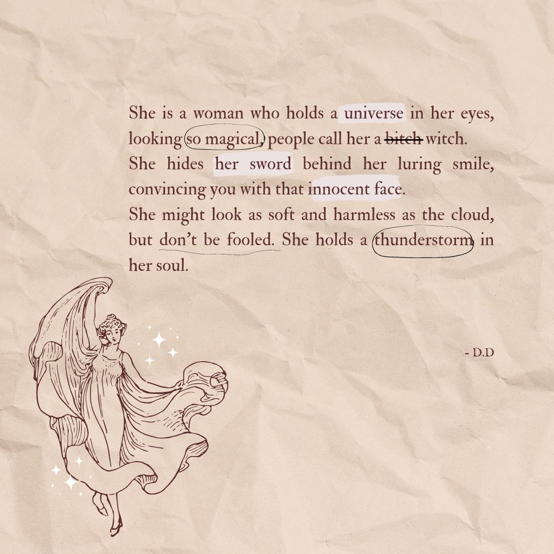 literarybase's tweet photo. Karya - She holds a thunderstorm in her soul. https://t.co/8DBdl4ce6I