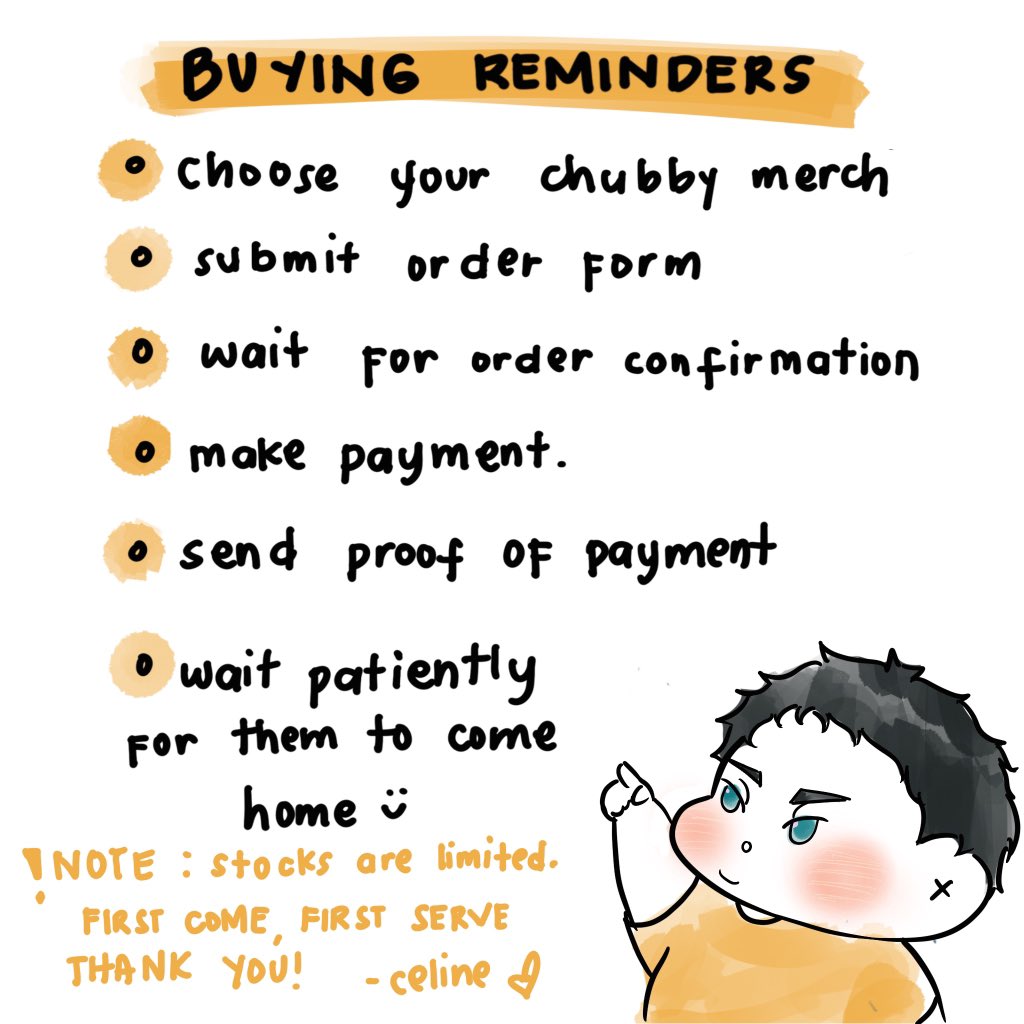 Chubby chibis are getting ready ๐ฅบ
Mini shop opening at 5:00 pm (SGT) โจ๐ฆ
P.S. SG only ๐ธ๐ฌ
- For international orders, I can ship single orders (But i think it's quite price) or thru GOs? For GO organizers kindly message me! ๐ i will be needing your help huhu ๐
Thank you!