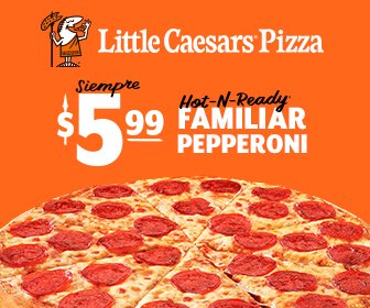 ¡Disfruta SIEMPRE a $5.99 nuestra deliciosa Pizza Familiar de Pepperoni o Queso en todas nuestras sucursales! 🍕🧡
Sin Llamar. Sin Esperar. Siempre Lista. 
Abierto todos los días desde las 11AM🍕🍕