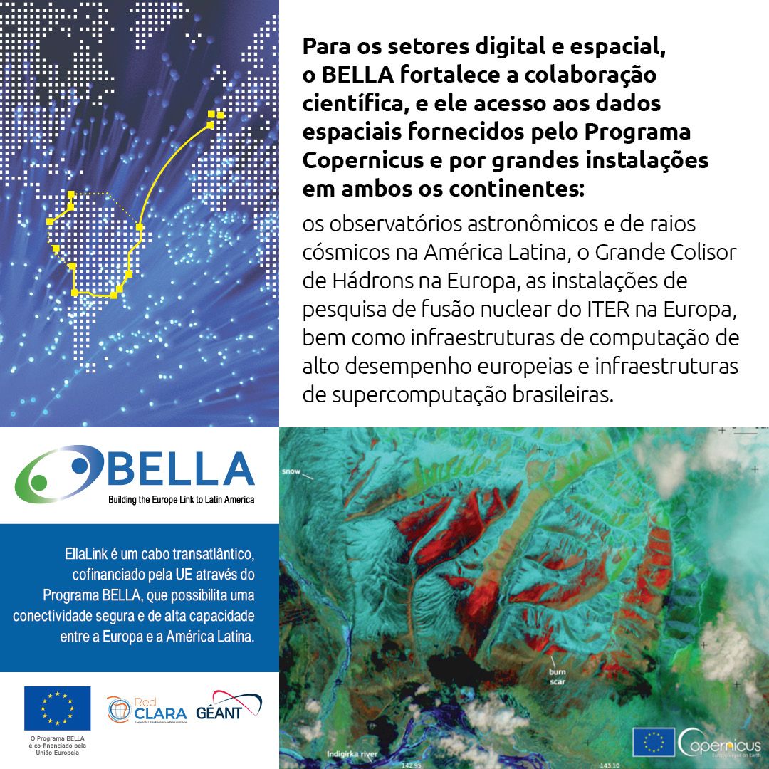 UEnoBrasil's tweet photo. Inclusão digital: iniciativa amplia a conectividade  entre 🇧🇷 e 🇪🇺. O BELLA gera oportunidades de intercâmbio científico, cultural e empresarial, facilitando o compartilhamento de dados de alto desempenho e observação da Terra.

@BELLA_Programme #BELLAProgramme https://t.co/BqMM23qEW0
