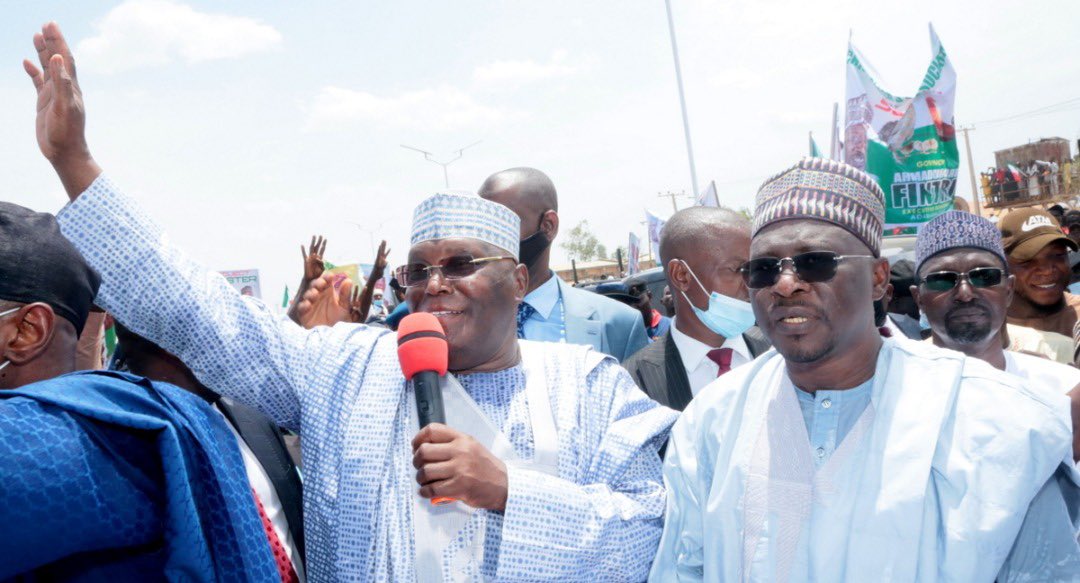 atiku's tweet photo. It was my honour and pleasure to have capped the weeks-long projects commissioning with the commissioning of one of the two flyovers constructed by the administration of Gov Ahmadu Umaru Fintiri in Yola, Adamawa State, today. https://t.co/ud3GBjB0mQ