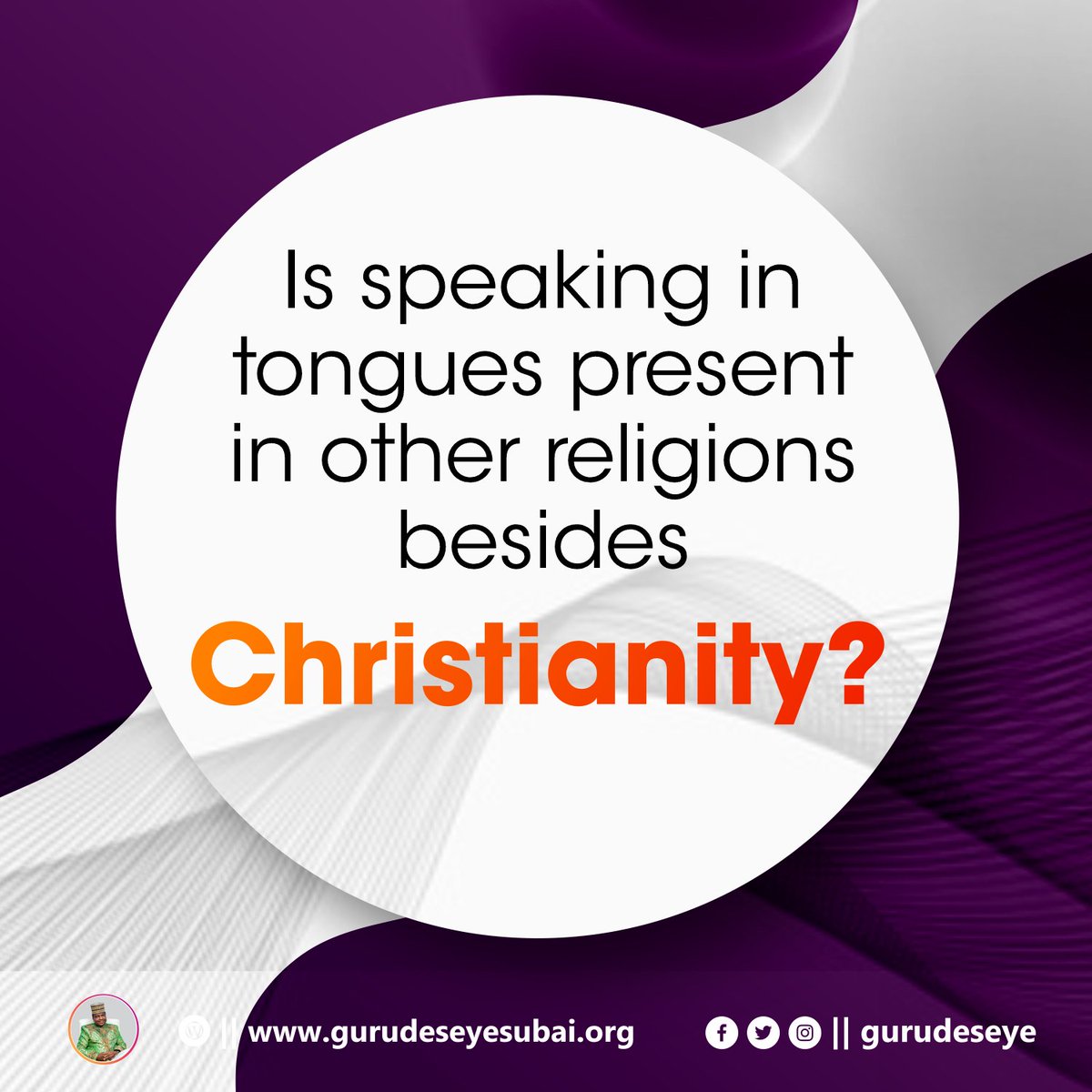 GuruDeseyeSubai's tweet photo. Is speaking in tongues present in other religions besides Christianity?
.
.
.
.
.
#christianity #christianitytoday #myreligion #christianblogger #shereadstruth #bedeeplyrooted #religion #prophet #tongues #truereligion #noreligion
#badreligion #christianitytoday #antireligion https://t.co/FElWqlGBvE