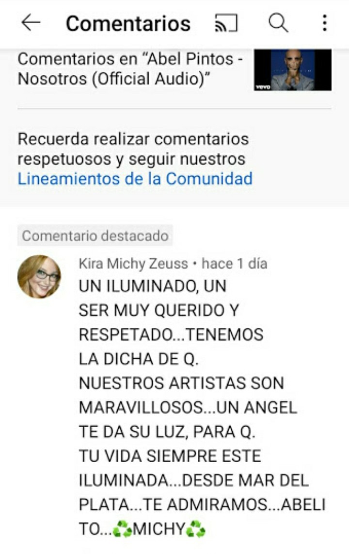 kirazeuss's tweet photo. @silvialaura123 SILVITA. Tuve la suerte de q. YouTube me pusiera ¡ comentario destacado! Ante mi reaccion del tema nuevo de Abelito...se q. Te vas a alegrar. Un cariño...🌺🦋🌞🌟 https://t.co/yoczLhX0yz