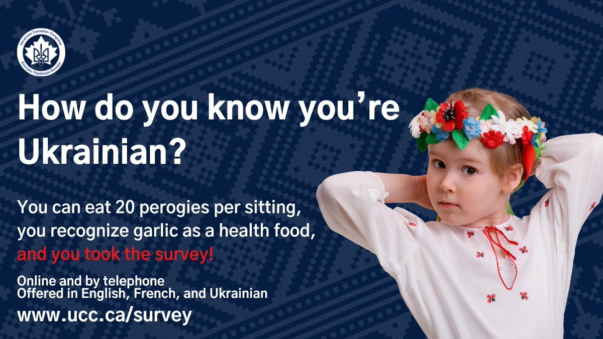 🇨🇦🇺🇦 What is YOUR #Ukrainian connection? Join the 1.4 million strong community of Ukrainian #Canadians across the country by sharing your thoughts on the values, beliefs, priorities and #identity of Ukrainian Canadians: surveymonkey.com/r/ukrainiancan…