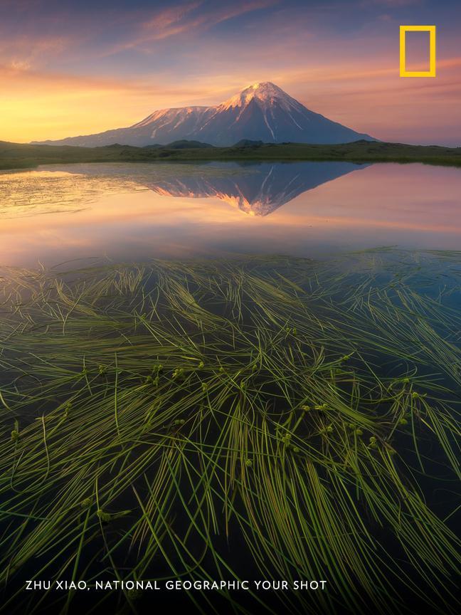 The Kamchatka Peninsula is home to 127 volcanoes—22 of which are still active. This one was photographed by Zhu Xiao