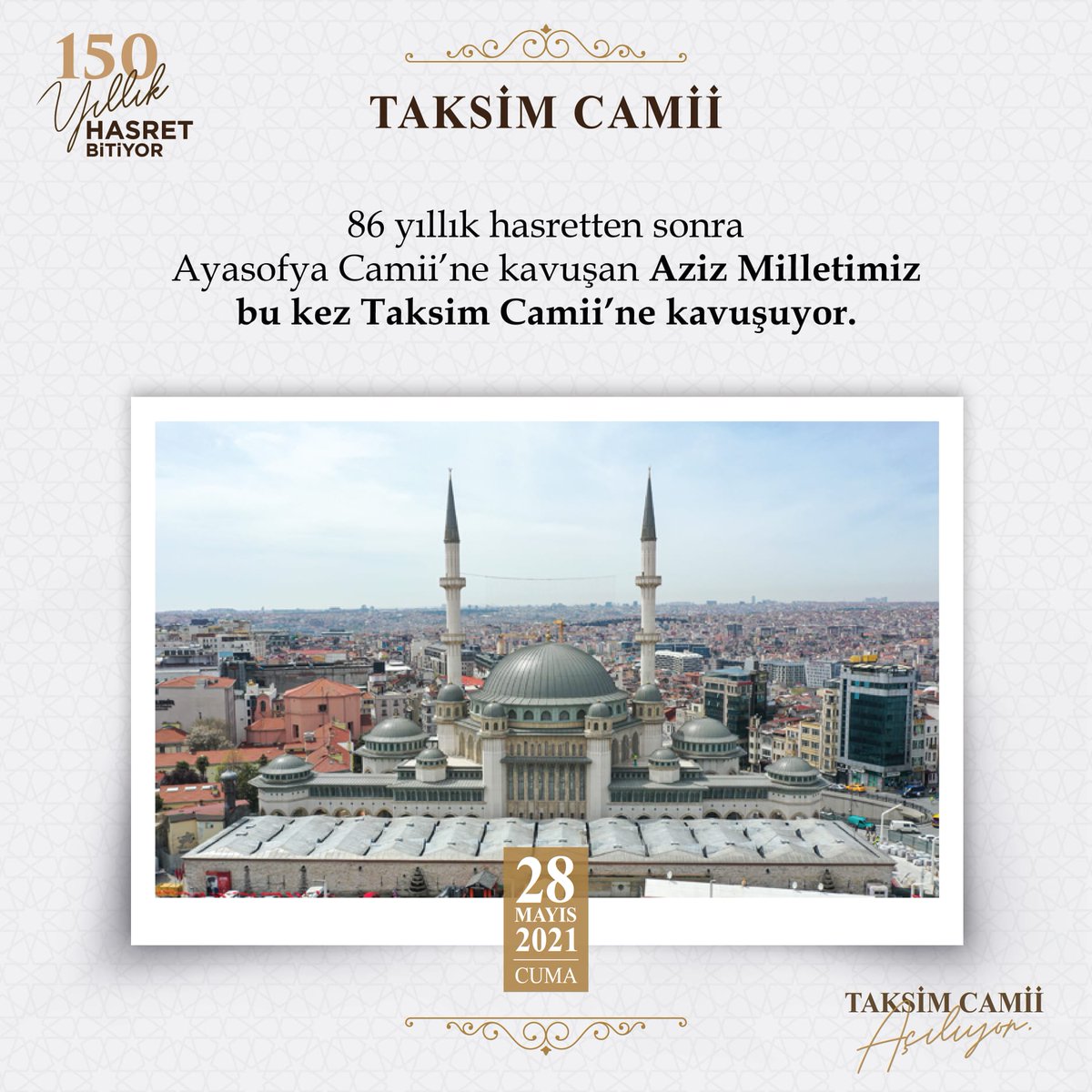 GuroymakAk's tweet photo. "Duruşu yakıştı bu kutlu beldeye"
Cumhurbaşkanımız sayın @RTErdogan'dan Cenab-ı Hak hoşnud ve #TaksimCamii
İstanbul'umuza hayırlı ve mübarek olsun! https://t.co/7qqIYxq4wX