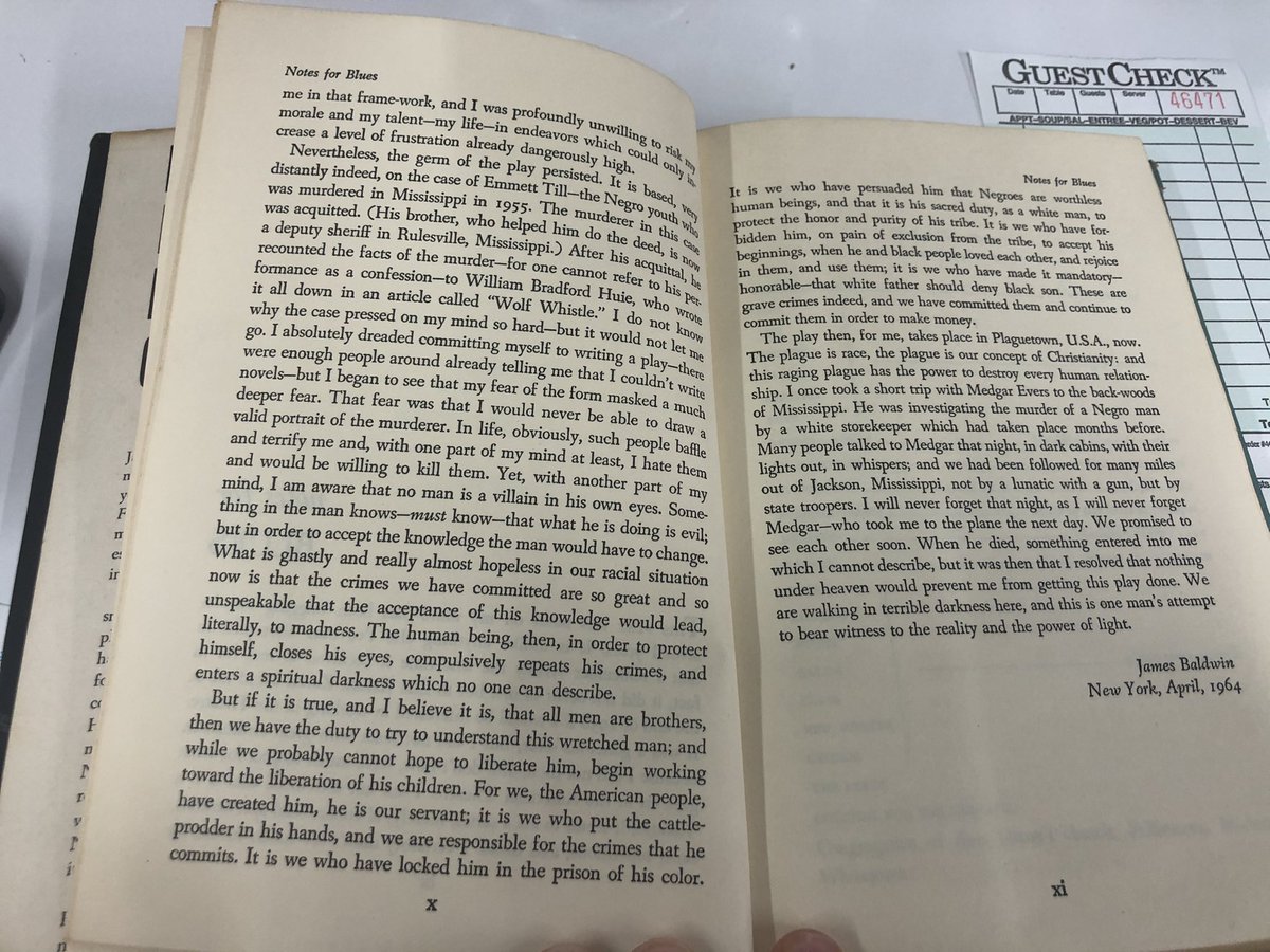TrippIvie's tweet photo. Managed to get a 1964 “Book Club Edition” (I think first edition as well) of “Blues For Mister Charlie” by Baldwin at McKays in Chattanooga. Something crazy about this book and it’s weight with thinking what America looked like when these pages were freshly printed. https://t.co/tfypMOXmhK