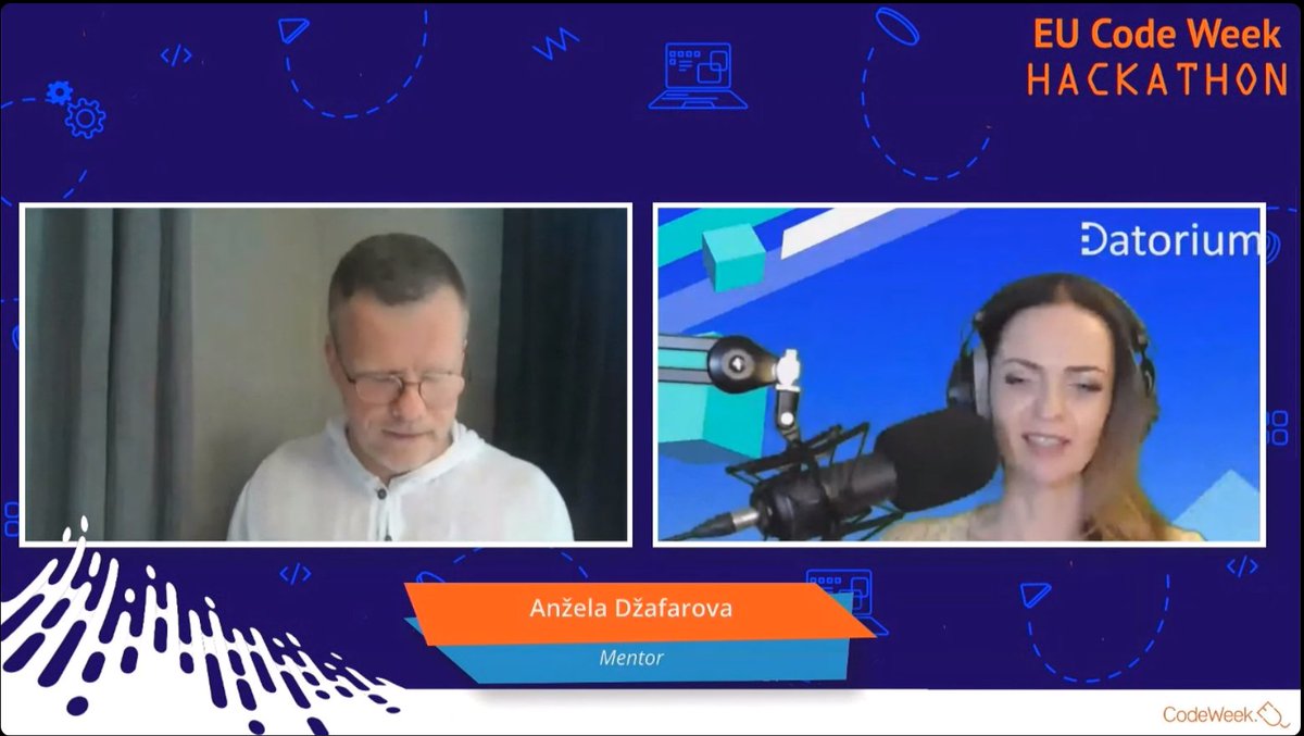 AngelaJafarova's tweet photo. This Saturday I am hanging out in @CodeWeekEU Latvia hackathon Discord channel. Helping young coder teams to solve interesting challenge - how to help young people to find a job according to their skills, age and needs? Can't wait to see presentation tomorrow! 🚀🚀🚀 #datorium https://t.co/JdT8n2vrLK