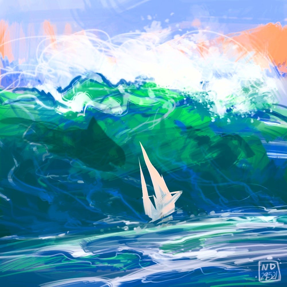 lostinarc's tweet photo. You are not just struggling with the tide but the prey too looking for an oppertuynity 🦈⛵
#speedpaint #visualdevelopment #illustration #weekendsketch #sealife #lostinarc https://t.co/ahKtSXgLQ2