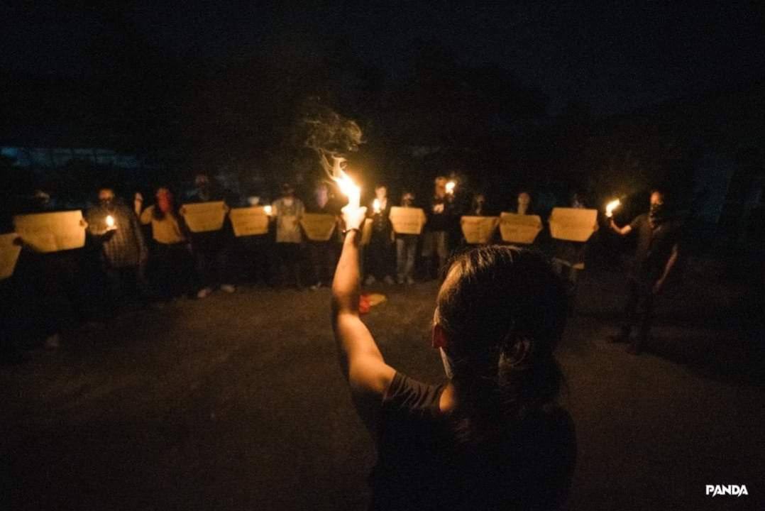 Mandalay youths staged #CandleLightStrike. #May29Coup #GlobalArmsEmbargo #WhatsHappeningInMyanmar