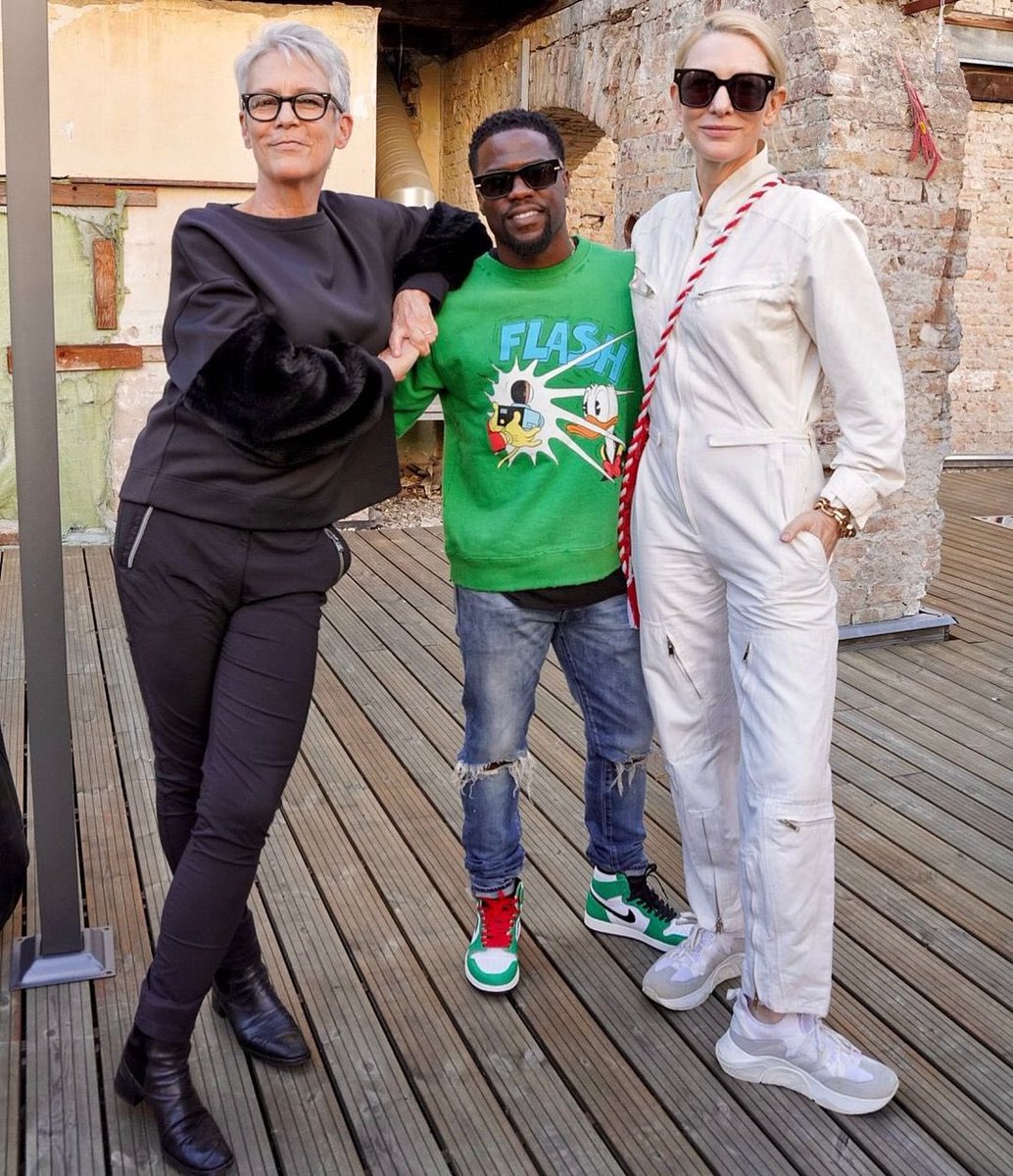 bbblanchett's tweet image. NEW: Cate Blanchett with Kevin Hart and Jamie Lee Curtis!