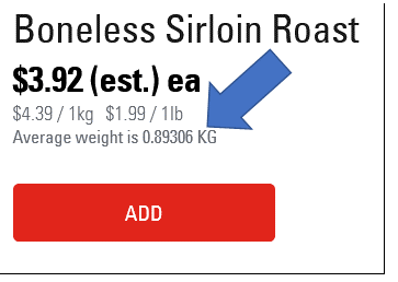 StephenBHeard's tweet photo. Yes, Atlantic Superstore, I needed to know the expected size of my online-ordered roast to the nearest **10 mg**. Because that's the kind of precision I use when I roast some meat. #SignificantDigits https://t.co/4ugtzfC8xU