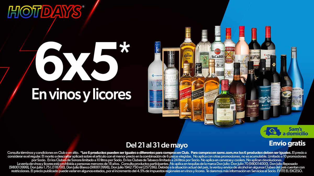 SamsClubMexico's tweet photo. Para un increíble fin de semana en compañía de tus personas favoritas, aprovecha en #HotDaysSamsClub y llévate los mejores productos a un precio irresistible. Te esperamos o haz tu pedido aquí 👉 https://t.co/AEijmhR8ut y recíbelo Gratis en casa o recoge en Club Pick Up. https://t.co/7K9P1Z7Ie3