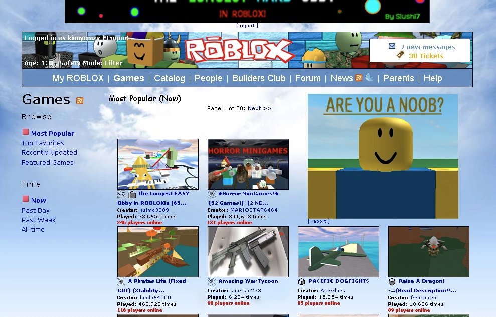 Asimo3089 S Tweet Found This Online A Random Roblox Screenshot From The 2009 Era And There S My Old Game At The Top Back When It Only Took 200 Players To Reach The - roblox random game 6
