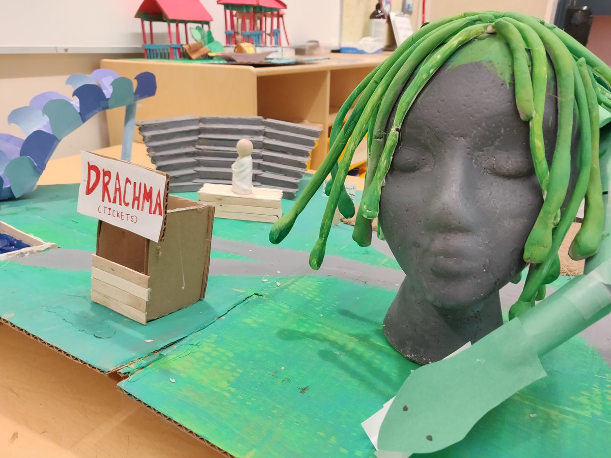 CaitlinChaddock's tweet photo. Wrapped up our ancient civilization project with a gallery walk of our theme parks. The grade 6/7s did a fabulous job! #sd44 https://t.co/8Q9yEuytRO