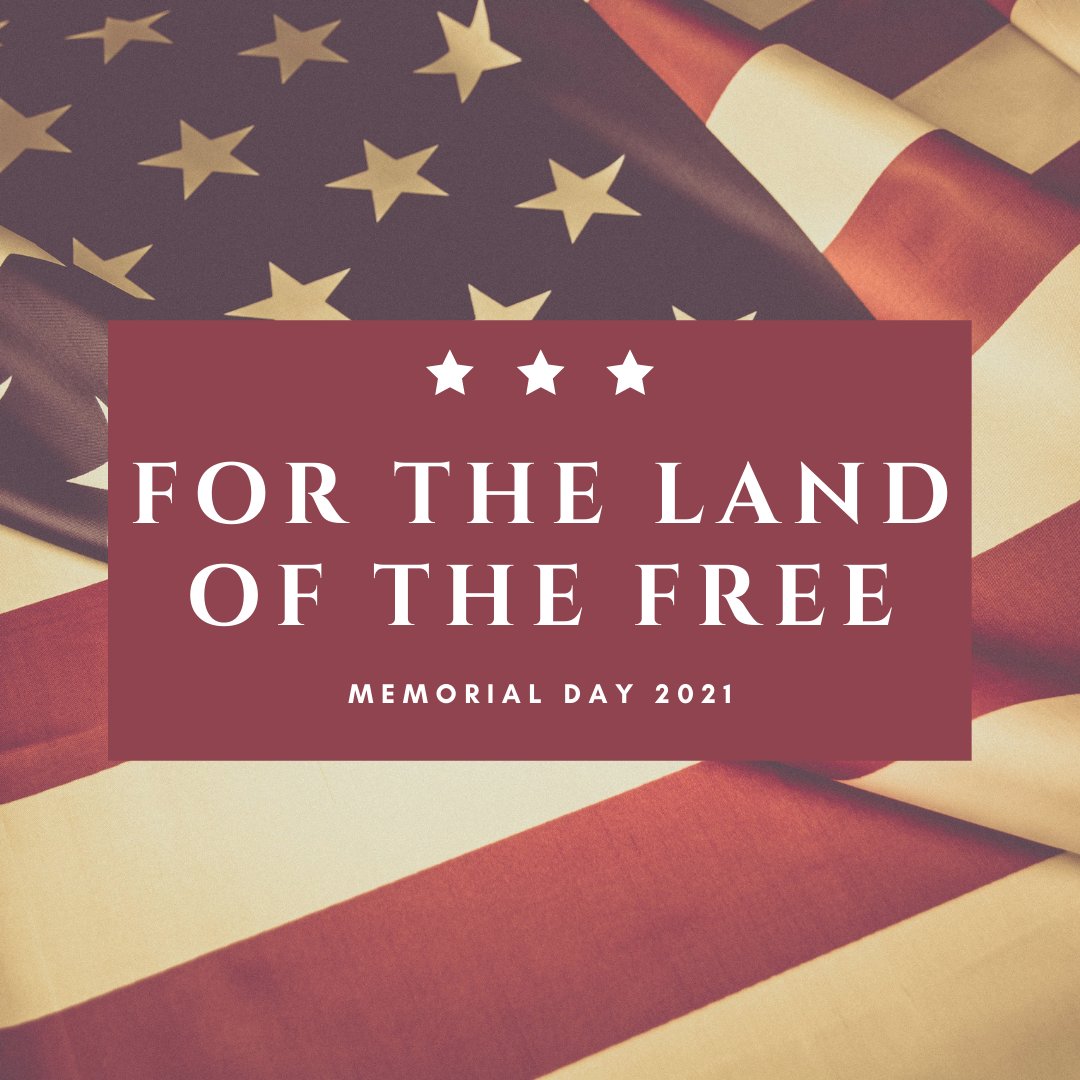 Here's to the land of the free because of the brave. May we remember them all this Memorial Day.