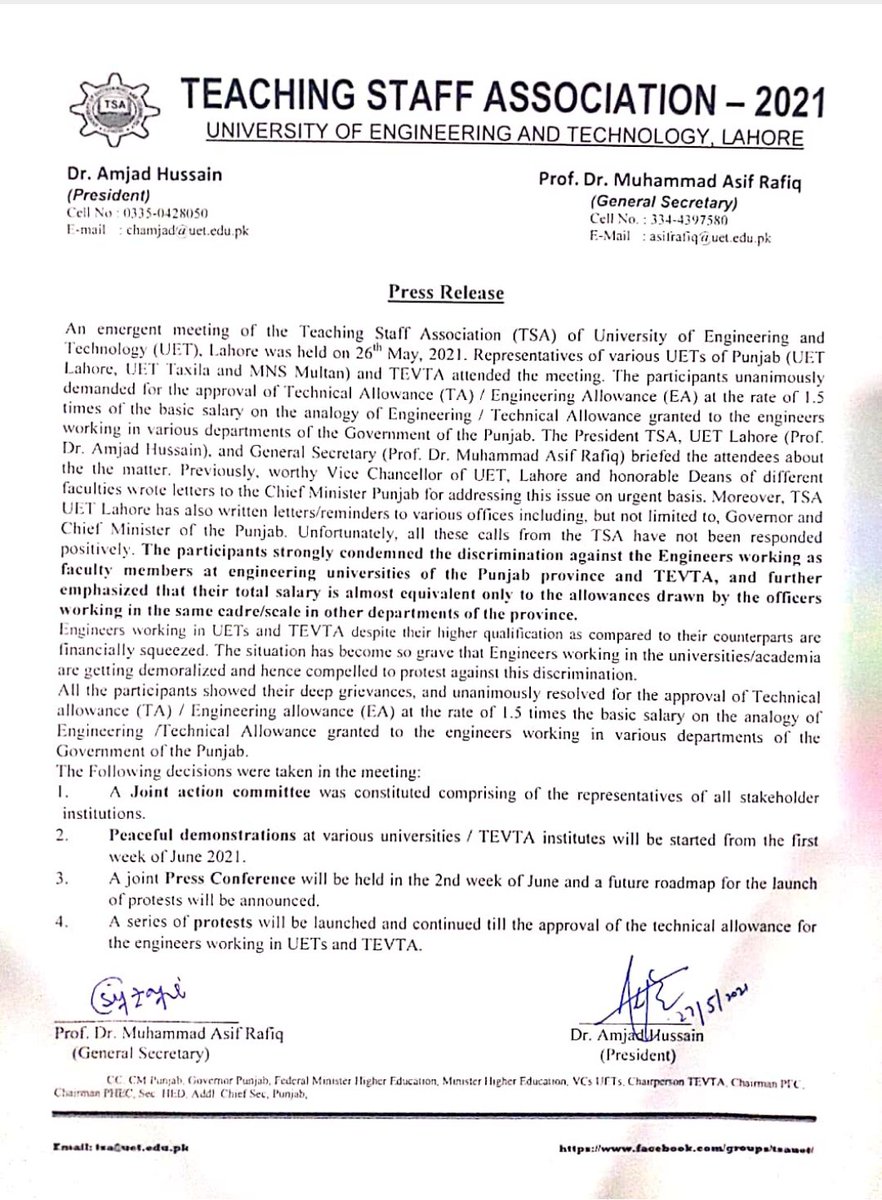 tevtaEngrs's tweet photo. Despite of the fact that TEVTA is the largest technical skill provider of Punjab and UET is among the leading &amp; reputed engineering university of Pak @UsmanAKBuzdar CM Punjab is not paying any attention on their serious concerns regarding provision of technical allowance 1/2 https://t.co/iii814ikHB