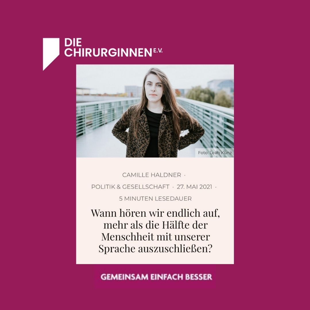 DieChirurginnen's tweet photo. Repost von @editionf_com
In ihrer Kolumne schreibt Camille Haldner dieses Mal über Menschen, die an überholtem Sprachgebrauch festhalten
Link zum Blog in unserer Bio
JOIN US!
#Diechirurginnen
#medizin #surgeryiswhy #bettertogether #chirurgie #mut #gemeinsam #besser https://t.co/iR0KYFilbX