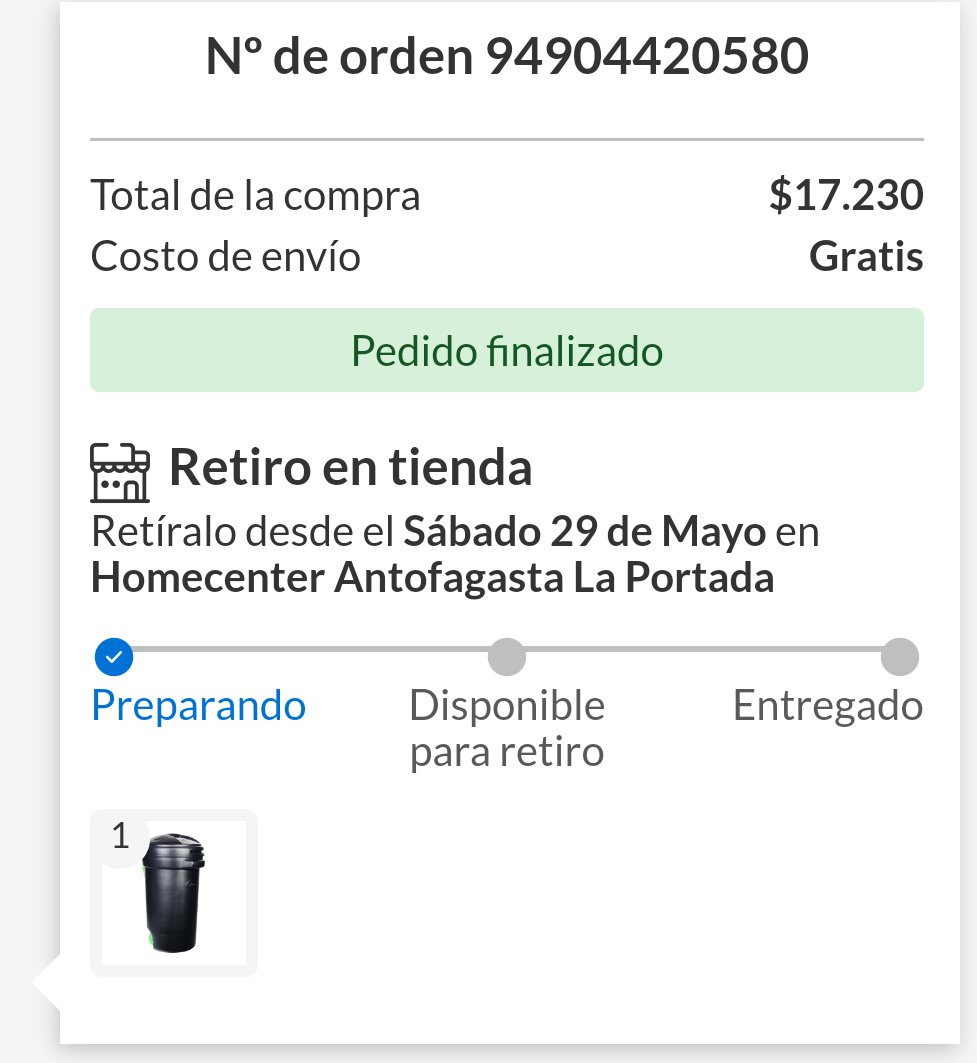 camimollt's tweet photo. @homecenter_cl  que quiere decir pedido finalizado???? https://t.co/uXrZptBapp