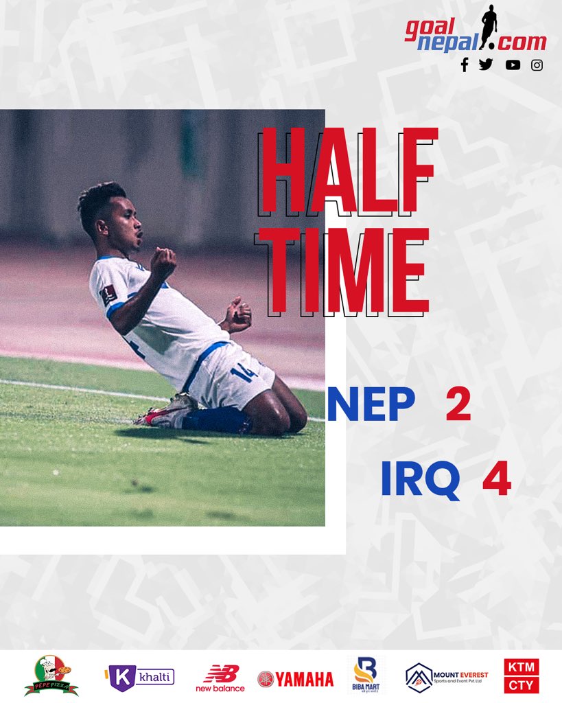 Goal_Nepal's tweet photo. HALF TIME
How did Nepal play against Iraq in the first half ? https://t.co/0bJZudwKKI