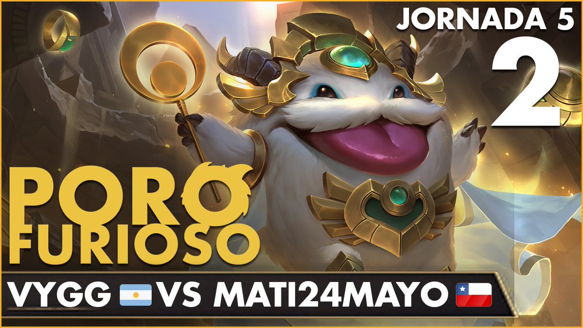La 2da final del upper bracket del #PoroFurioso 5ta jornada de <a href="/LoRLATAM/">Legends of Runeterra LATAM</a>
Organizado por el gran 
<a href="/SerganIkari/">Sergan</a>  , y acompañadisimo de  <a href="/LoboMolotov/">LoboMolotov 🔥🐺</a>

<a href="/Vyggdras/">Vygg</a>
 vs 
<a href="/mcchileno24K/">CS mati24mayo 🇨🇱</a>

👉 youtu.be/JxI1VqPQ9kQ