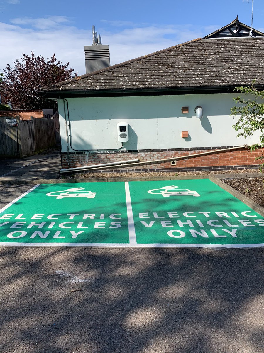 SRGELECTRICAL's tweet photo. The sun is out 🌞and yet another 2 x projects completed for @ebcharging for NHS hospitals in Essex. Our signature bay marking really complements the @ICU_Charging_UK technology. Our anti skid, anti slip and reflective bay marking technology, finishes any project #EBcharging https://t.co/jwZYXWFdlI