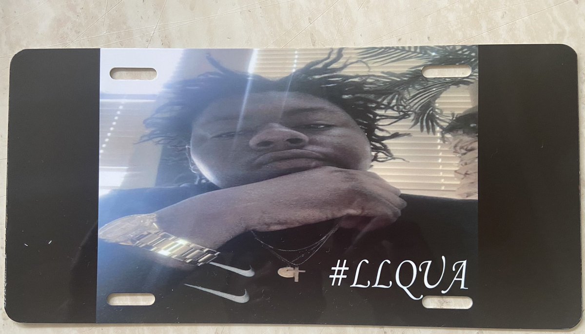 Okay_IkeB's tweet image. #LLQUA RIP Custom bumper tag #custom #graphicdesign safely delivered to my fam a few more orders to drop HMU for customs