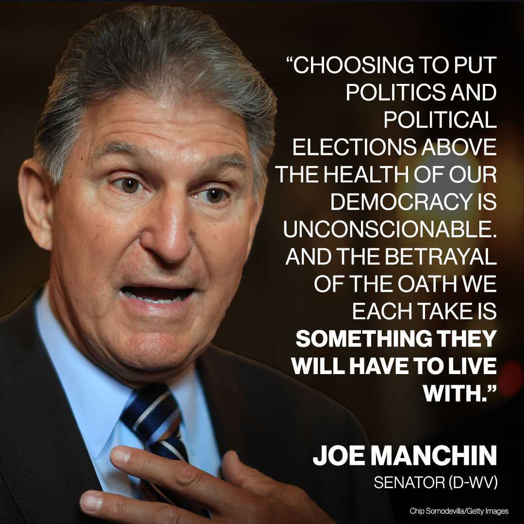 TheView's tweet photo. Sen. Manchin apologizes to Capitol officers, staff and Hill reporters after GOP senators block Jan. 6 commission: “I am sorry that my Republican colleagues and friends let political fear prevent them from doing what they know in their hearts to be right.” https://t.co/0LLkNIu490 https://t.co/iCVyJ2s7PS