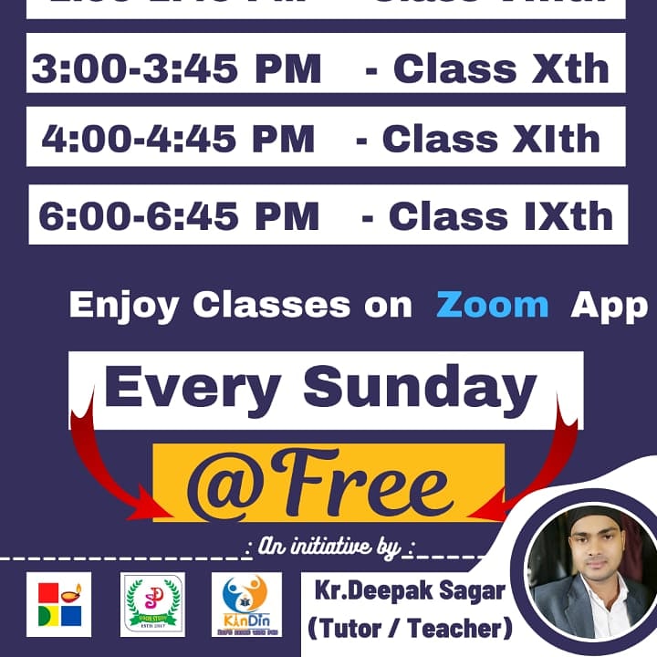 srdeepakkrsagar's tweet photo. #Don't #miss_this_opportunity
If you are a parent then keep your children ready.
Every Sunday, according to your scheduled batch time, join the class with the #zoom app id and passcode given in the photo and improve your future.
Initiated by : #LetsbeDeepak https://t.co/0EvJyeOPno