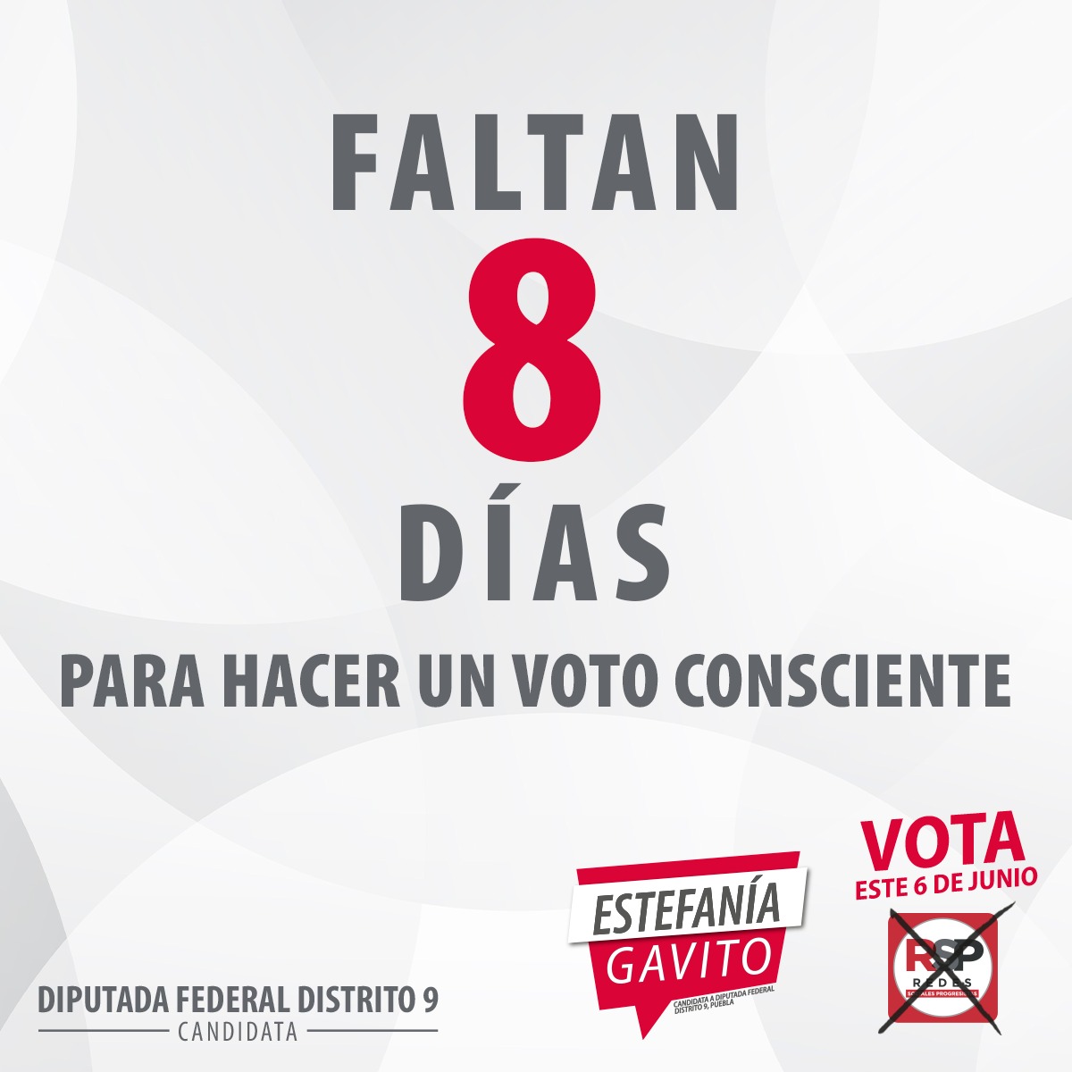 EstefaniaGavito's tweet photo. Faltan 8 días para que las nuevas generaciones cambiemos el rumbo de nuestra ciudad. ¡#Puebla merece ser progresista!
Este 6 de junio #VotaConsciente. #VotaEstefaníaGavito 🗳️✅
#EstefaníaDiputada #Distrito9Puebla https://t.co/3G4bL5aJ64