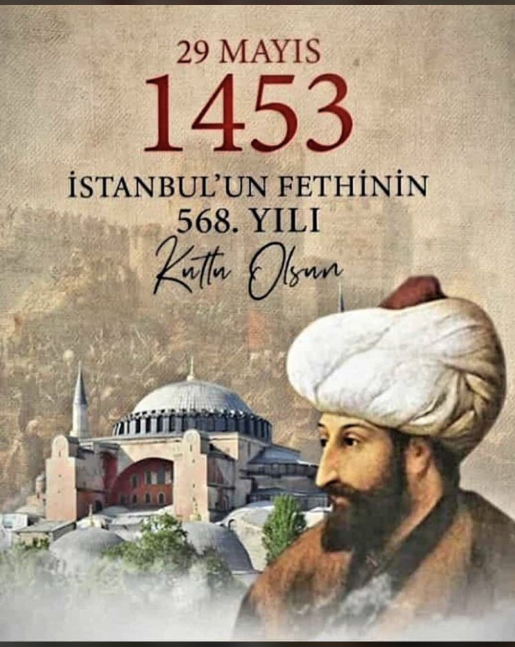 Peygamber Efendimiz'in (sav) müjdelediği, ecdadımıza nasip, bizlere yadigâr olan şehir #İstanbulunFethi'nin 568. yıl dönümü kutlu olsun
.#1453Fetih