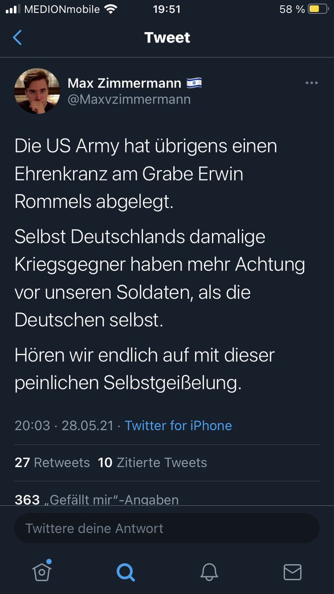 Israel Flagge im Header aber Wehrmachtsfan sein. Du kannst es dir nicht ausdenken.