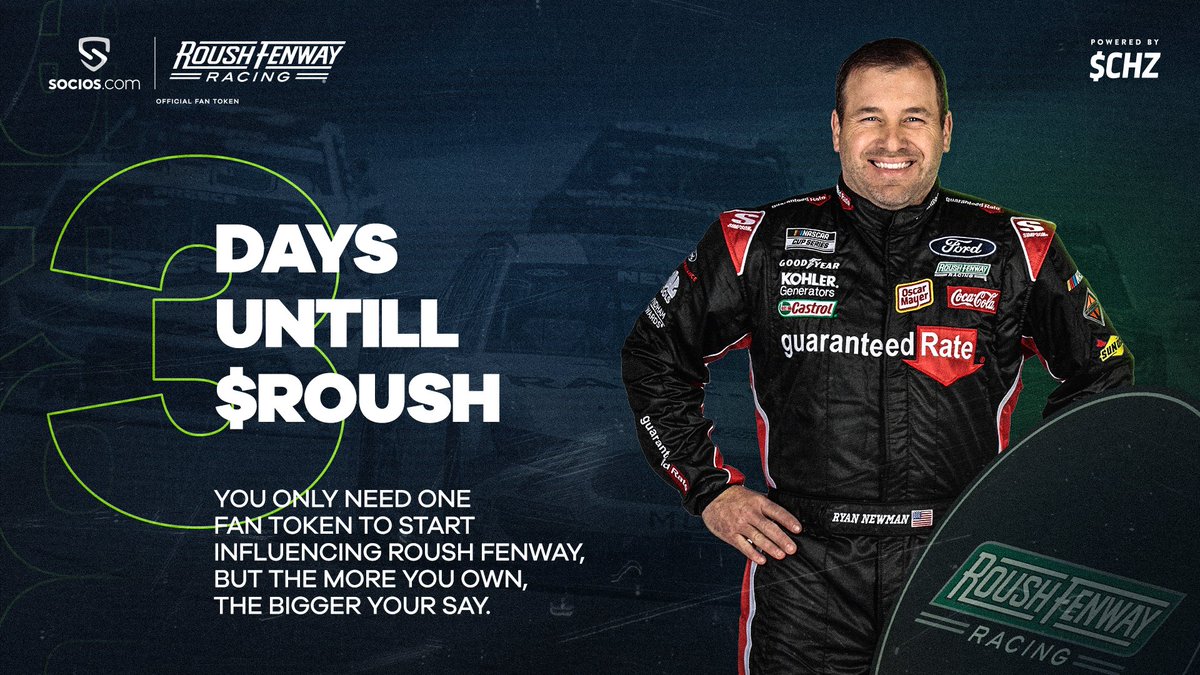 3⃣ Days until $ROUSH

You only need one Fan Token to start influencing the action, but let's be real, how many <a href="/roushfenway/">RoushFenwayKeselowski</a> Fan Tokens will you be getting this Tuesday? 👀

⚡️ $CHZ