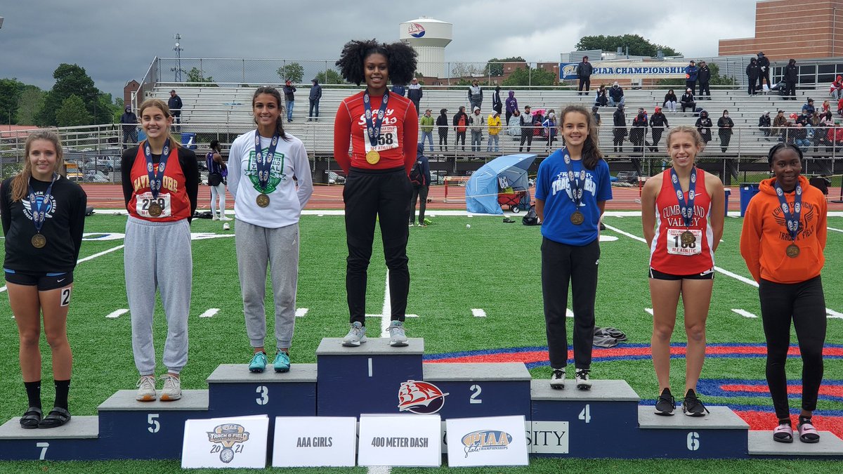 The 2021 PIAA AAA Girls 400m Dash Medalists! #PIAAStates