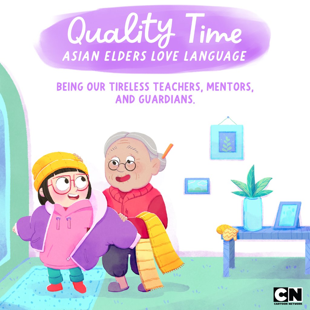 cartoonnetwork's tweet photo. We lift up our #AAPI elders, and highlight the special ways in which many show their love 💖 We stand in solidarity with Asian Americans, and all communities of color. Everyone deserves to feel safe. Safety tips ➡️ https://t.co/930QvjfVes

#stopasianhate #ProtectOurElders https://t.co/9tm3vRudPV