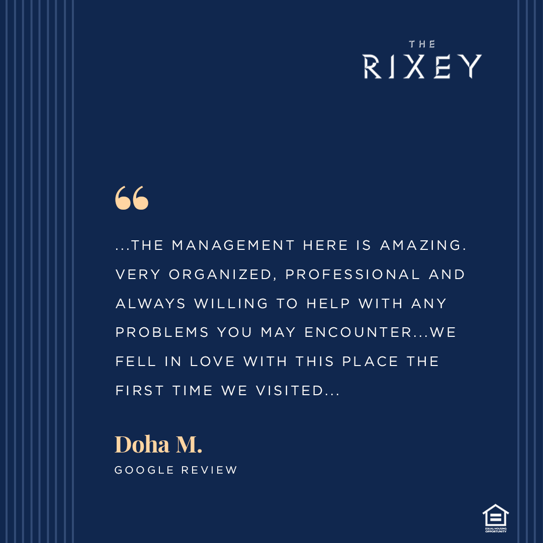 LiveTheRixey's tweet photo. It's often love at first sight at The Rixey. Thank you for sharing your experience with us, Doha! 💙 

With so much to fall for in our community, we won't be surprised if YOU find your perfect pair with us too. Why not start planning your move today? 👉  https://t.co/NDo3v6saJA https://t.co/bd5VZRJI4p