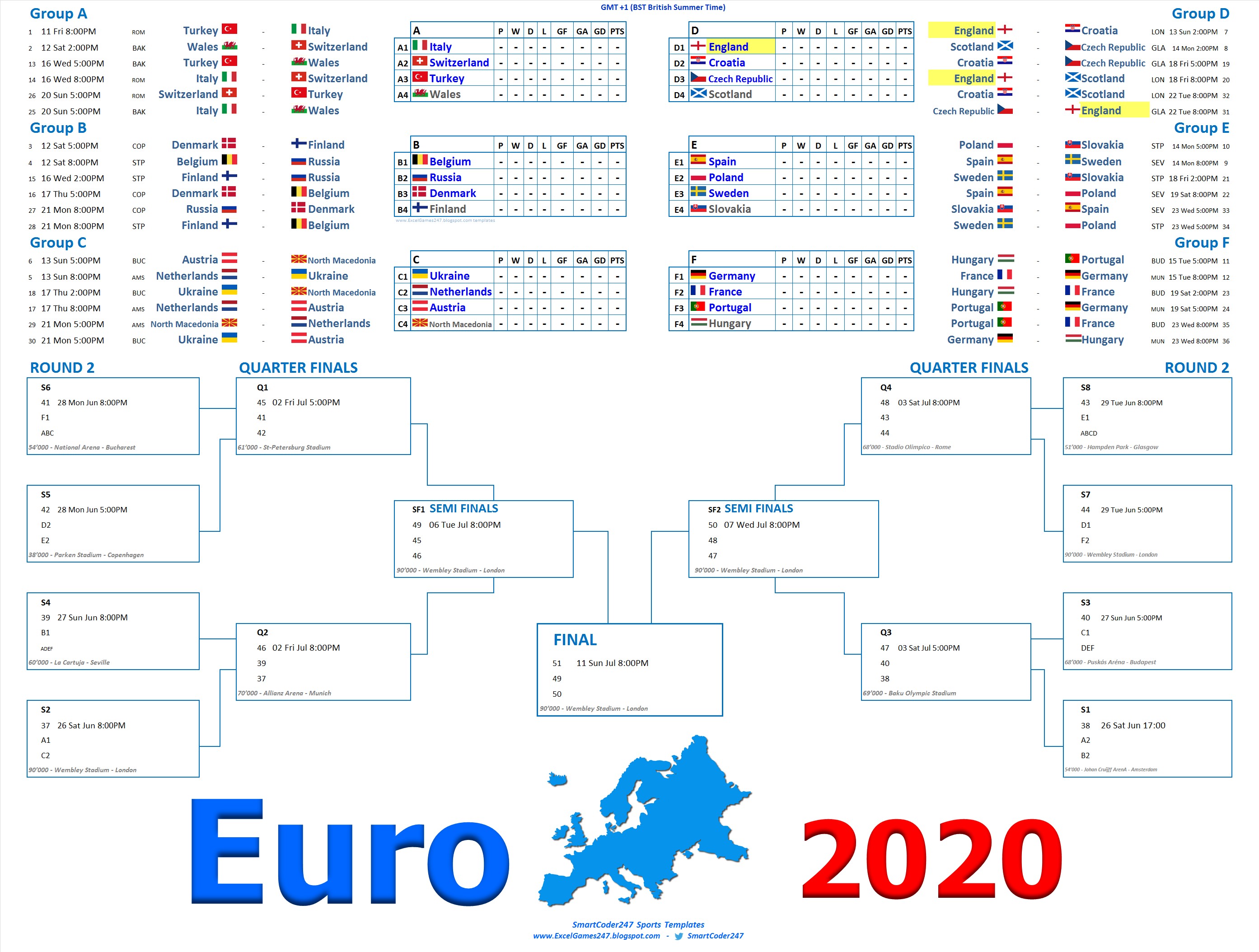 Euro 2020 schedule pdf