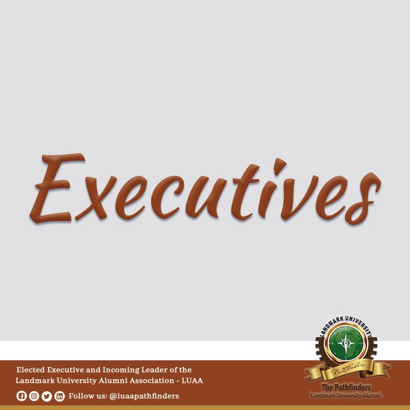 luaapathfinders's tweet photo. Meet the Elected Executives and Incoming Leaders of the Landmark University Alumni Association - LUAA.

#LUAA #Pathfinders #SLICE #ElectedExecutive  #ElectedLeaders #IncomingLeaders #LUAApathfinders #LMUAlumni #LandmarkUniversityAlumni #Alumni #Leadership #Leaders #Stewards https://t.co/ui6ypf73uQ